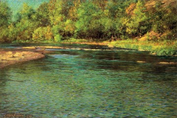 風景 Painting - 虹色の浅瀬の風景 ジョン・オティス・アダムス